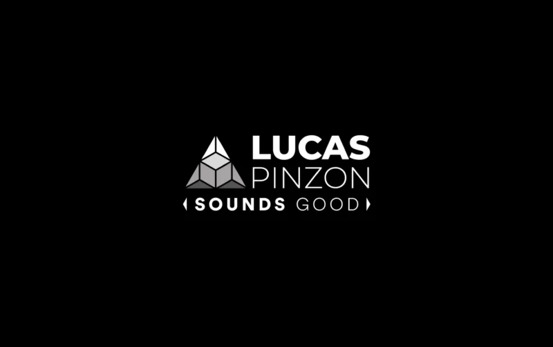 Logo Lucas Pinzon in a black BG